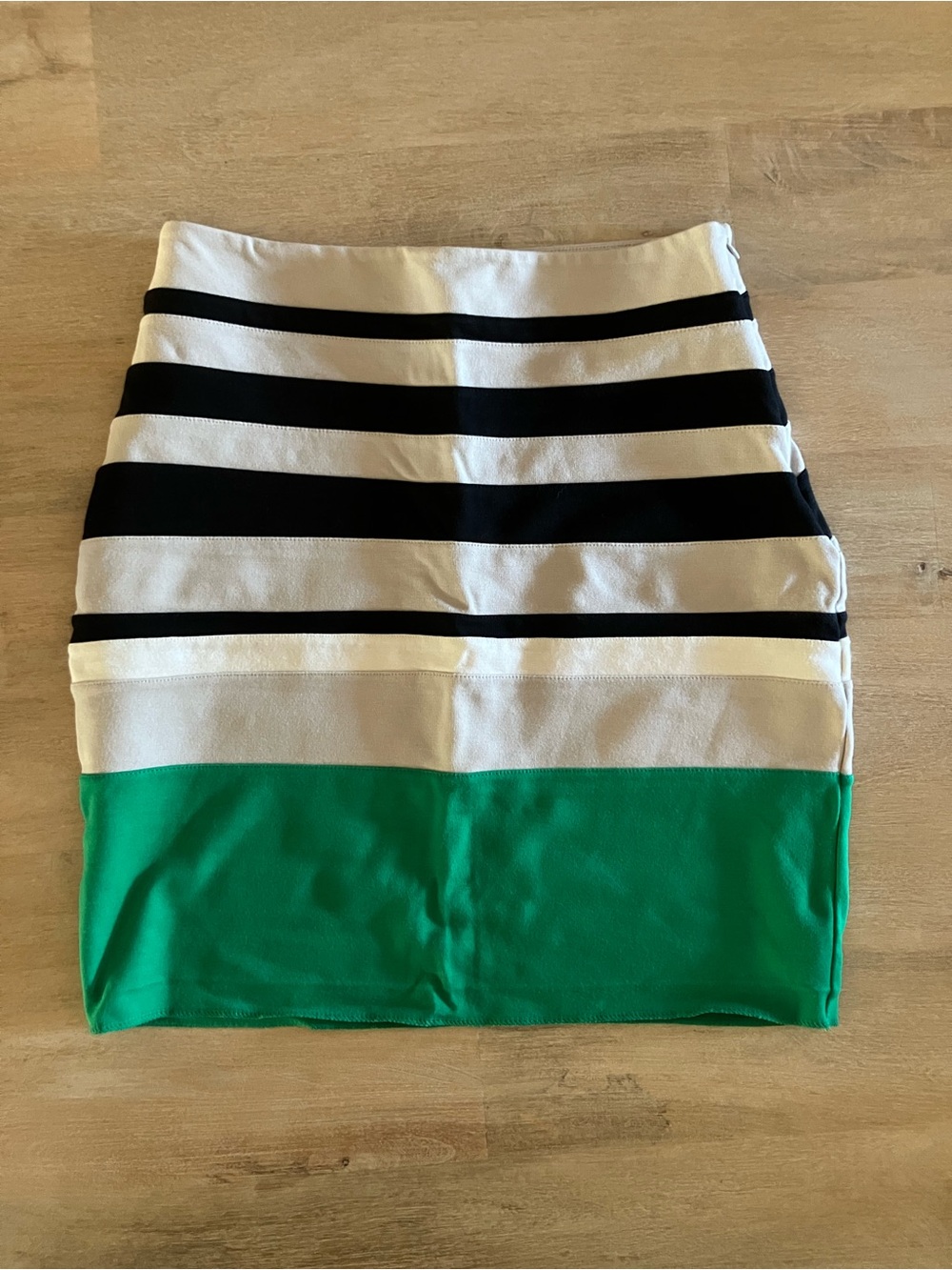 Express Color Block & Striped Mini Skirt
